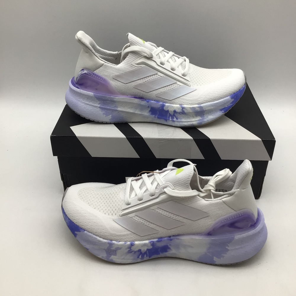 Adidas Ultraboost 5X Mens Running Shoes White Blue Purple JI1516 Size 7.5 NEW